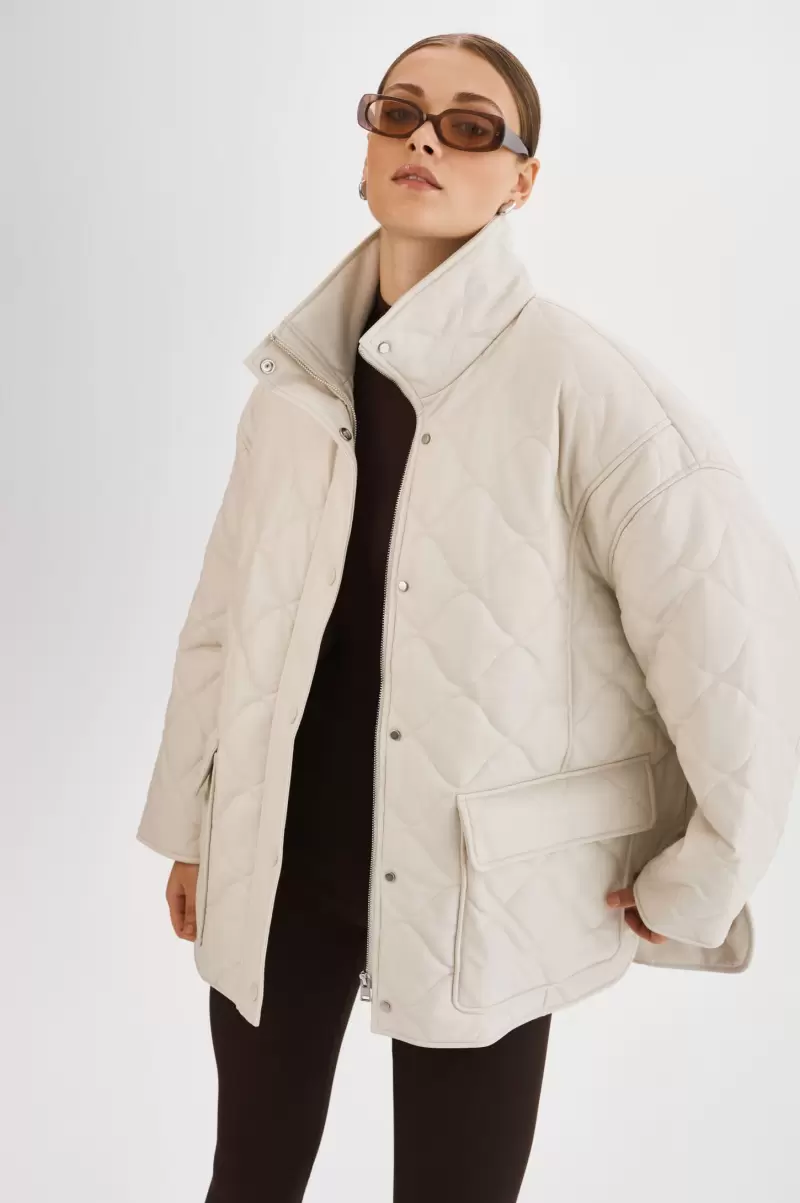 Women Bone Verina  | Faux Leather Quilted Coat Leather Jackets Lamarque Reduced To Clear - 3
