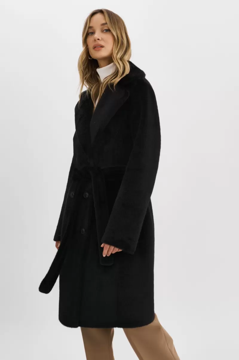 Abigail | Faux Shearling Reversible Coat Advance Black Lamarque Leather Jackets Women - 2