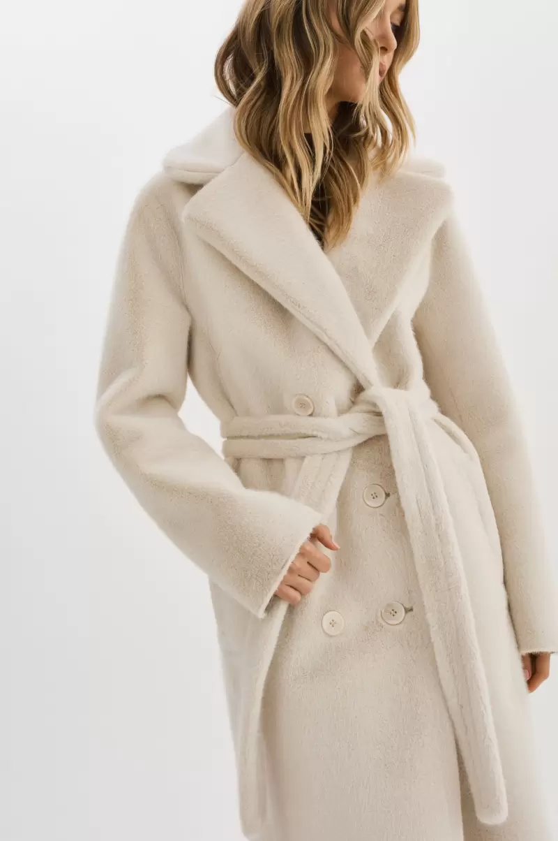 Abigail | Faux Shearling Reversible Coat Lamarque Ivory Leather Jackets Women Markdown - 1