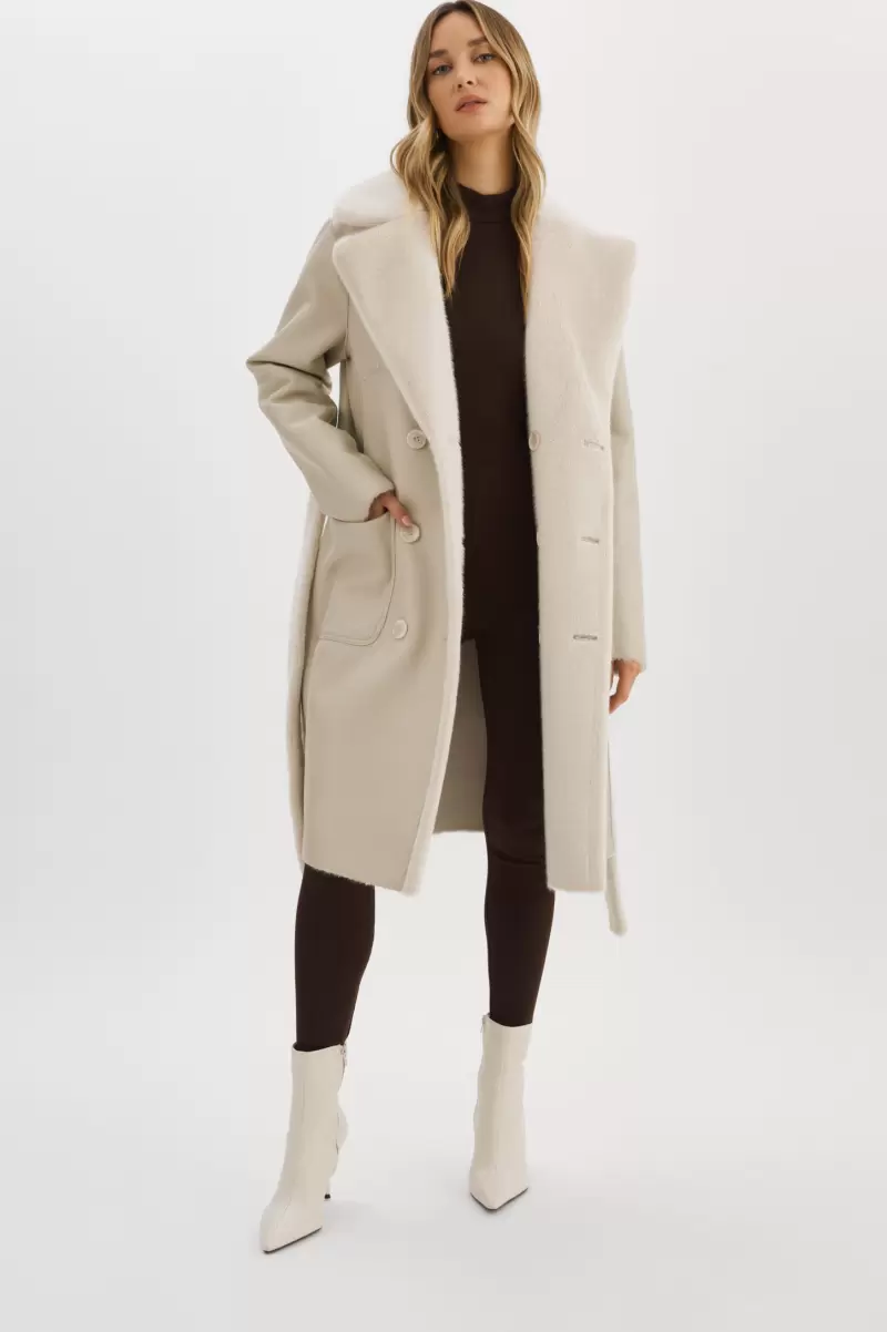 Abigail | Faux Shearling Reversible Coat Lamarque Ivory Leather Jackets Women Markdown - 4