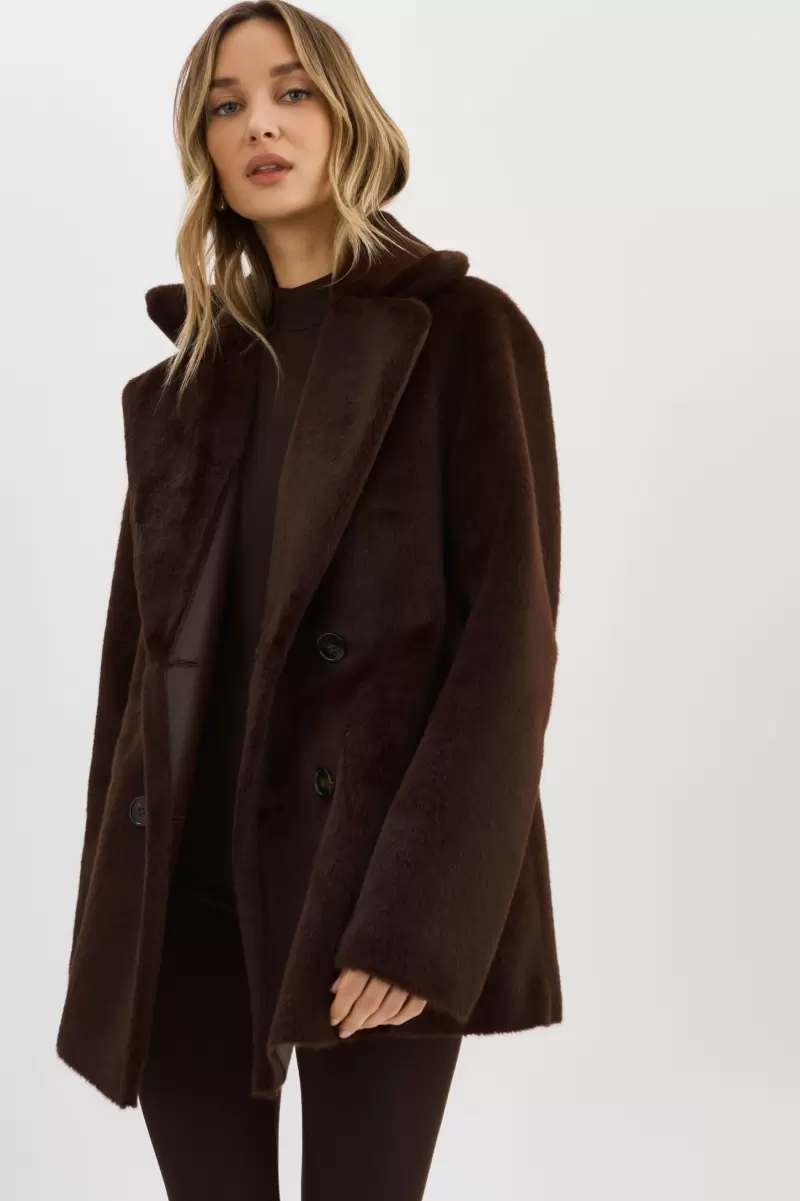 Performance Women Mahogany Camille | Faux Shearling Reversible Coat Lamarque Leather Jackets - 1