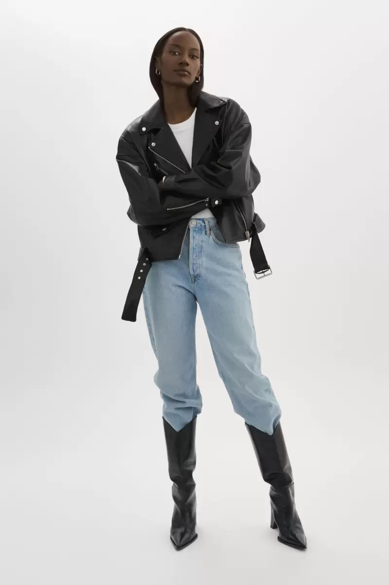 Women Lamarque Estia | Leather Biker Jacket Black Leather Jackets Exclusive - 4