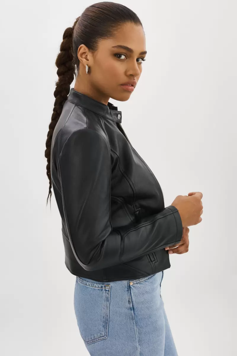 Women Leather Jackets Black Time-Limited Discount Eliana | Leather Racer Jacket Lamarque - 2