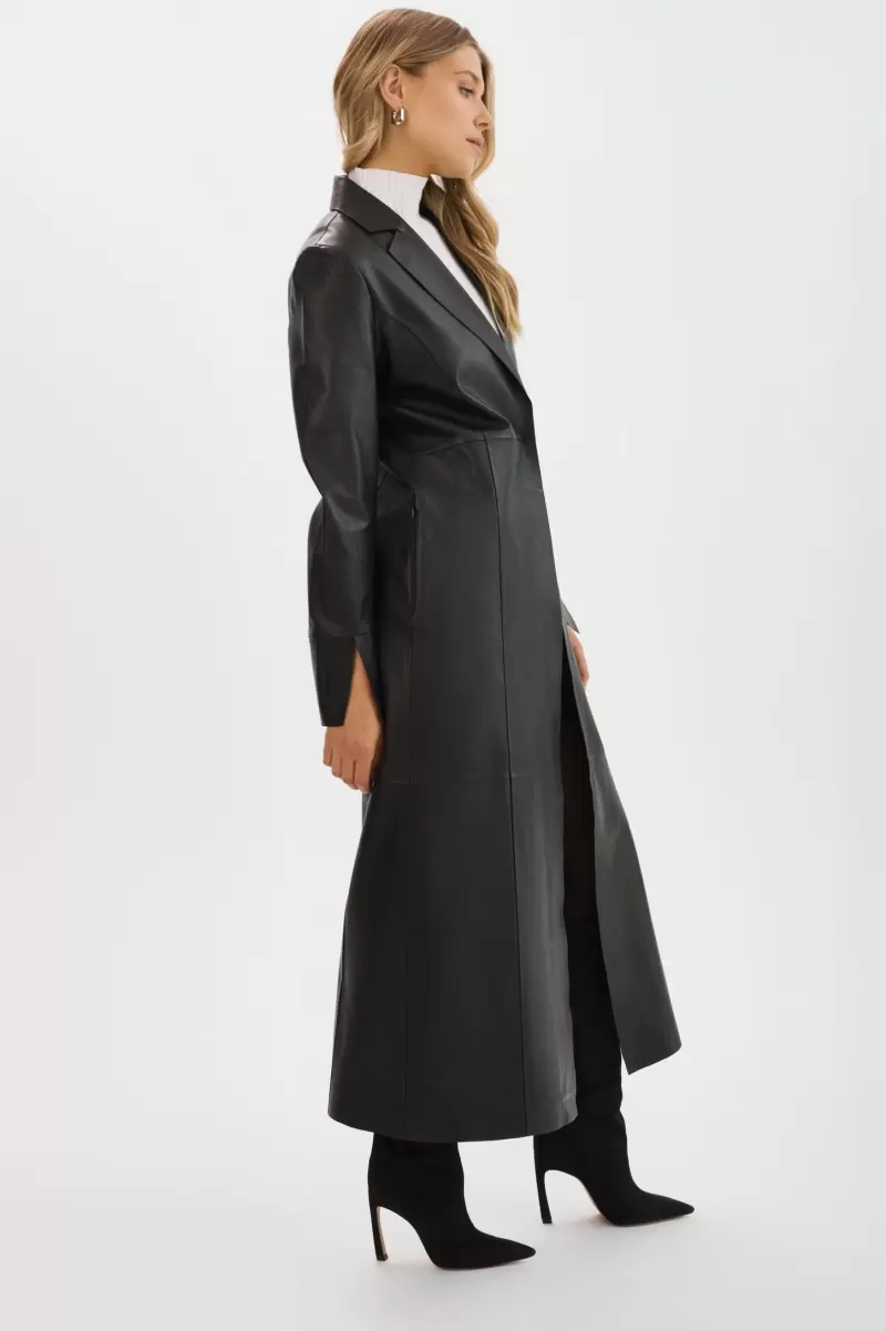Women Evanna | Leather Maxi Coat Leather Jackets Lamarque Revolutionize Black - 3