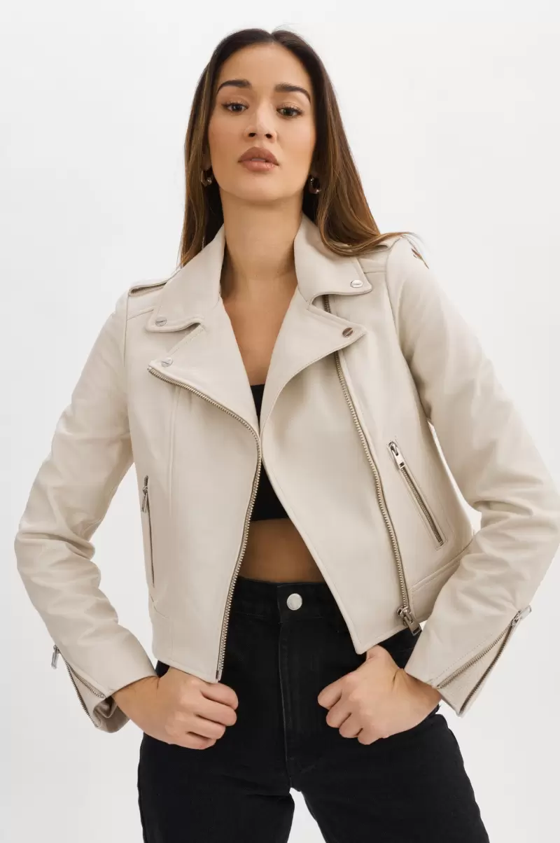 Holy | Leather Biker Jacket With Removable Hood Rare Bone Women Leather Jackets Lamarque - 2