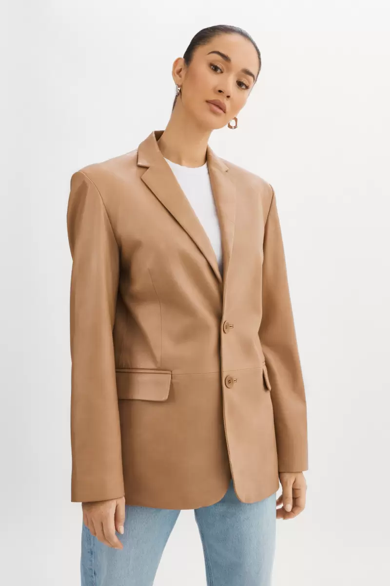 Leather Jackets Sesame Felina | Oversized Leather Blazer Lamarque Modern Women - 2