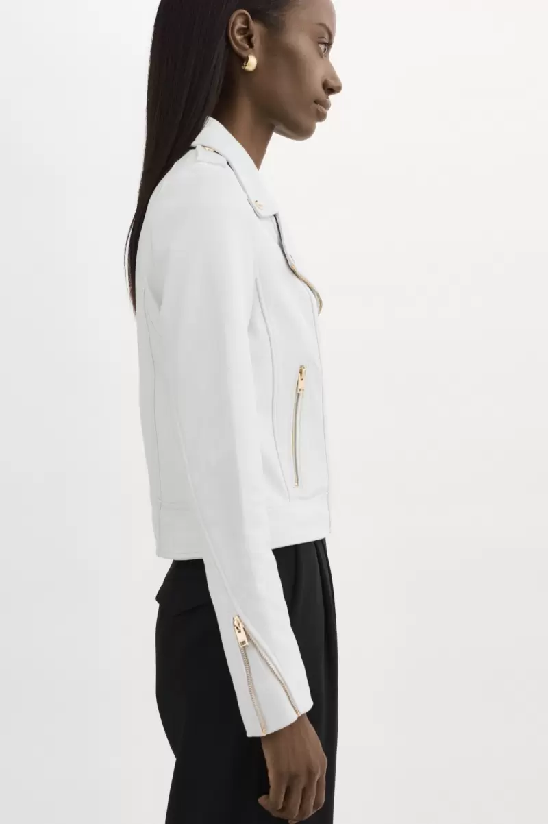 Lamarque Sturdy Donna Gold | Iconic Leather Biker Jacket Leather Jackets White Women - 4