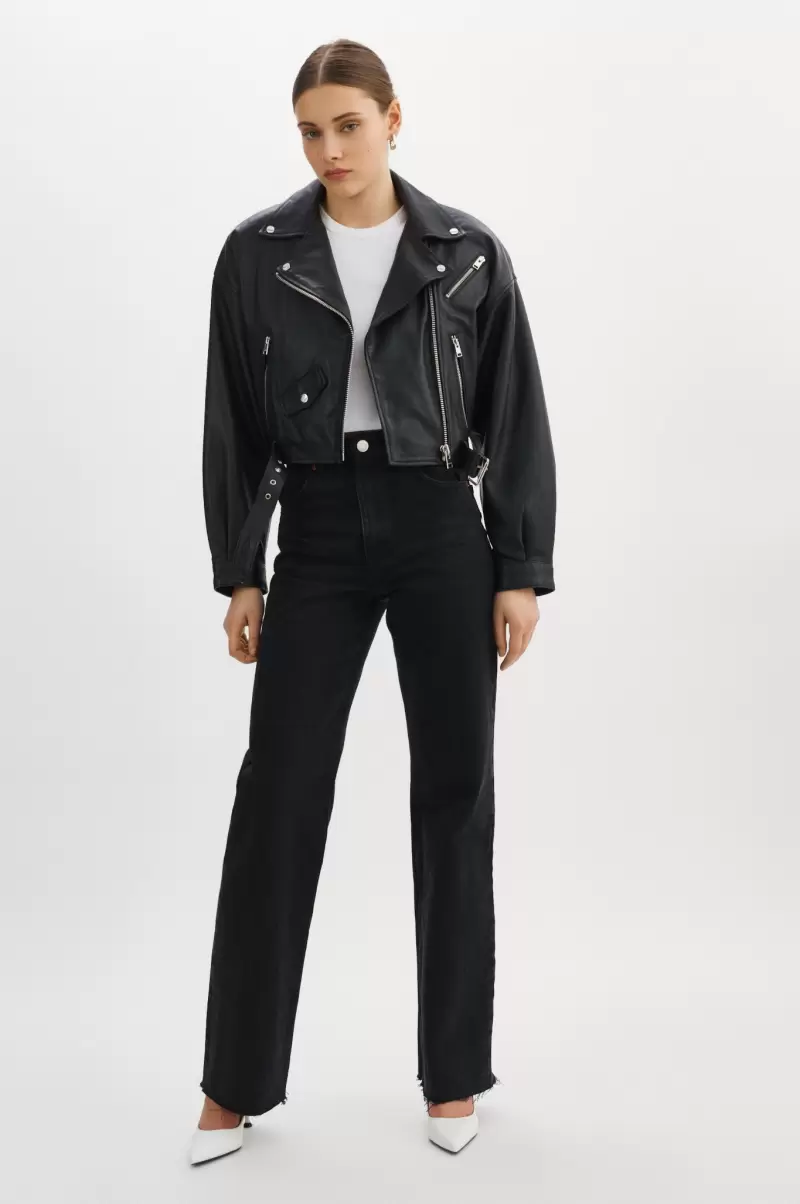 Dylan | 80'S Leather Biker Jacket Leather Jackets Reduced Lamarque Black Women - 2