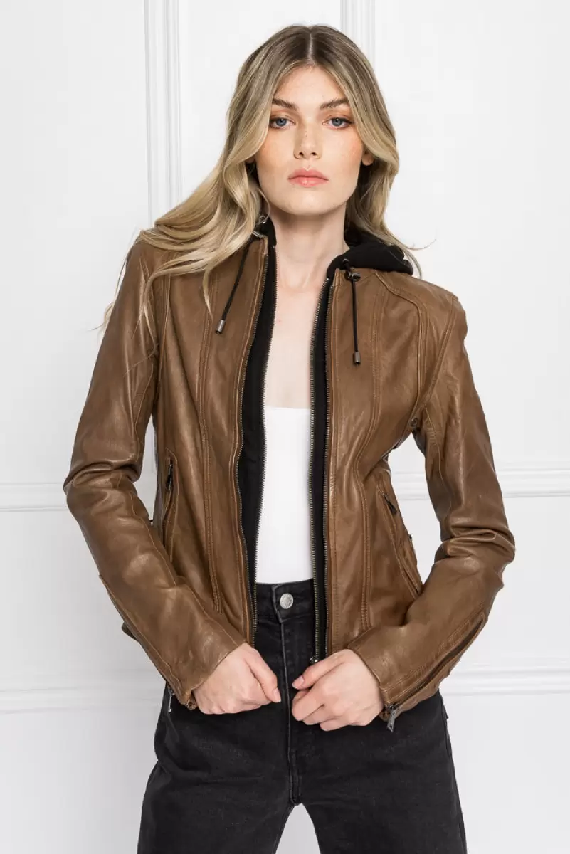 Arlette | Leather Biker Jacket Lamarque Women Leather Jackets Offer Rawhide - 1