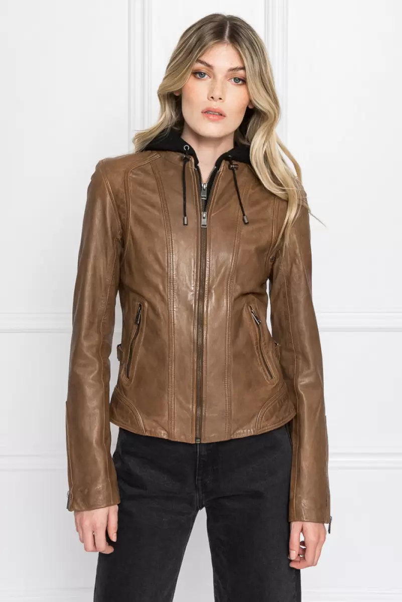 Arlette | Leather Biker Jacket Lamarque Women Leather Jackets Offer Rawhide - 2