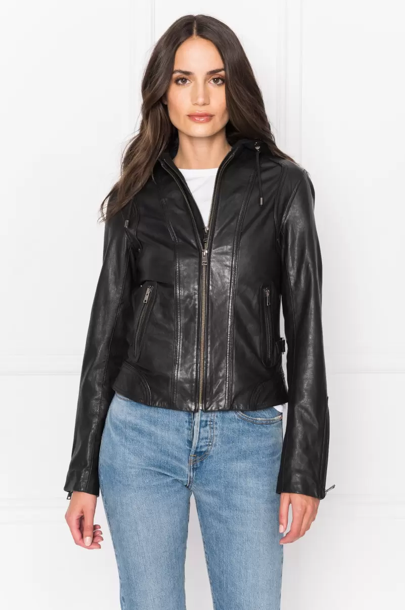 Promo Women Black Arlette | Leather Biker Jacket Leather Jackets Lamarque - 1
