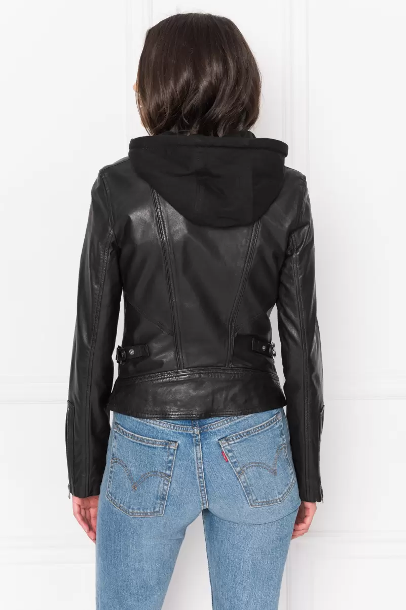 Promo Women Black Arlette | Leather Biker Jacket Leather Jackets Lamarque - 4