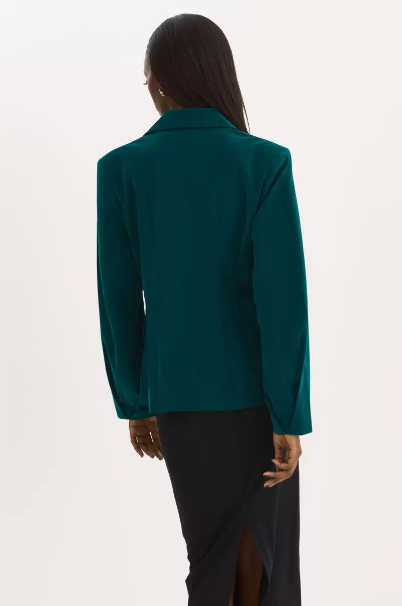 Women Coats & Jackets Lamarque Opulent Lottie | Faux Leather Blazer Dark Jade - 4