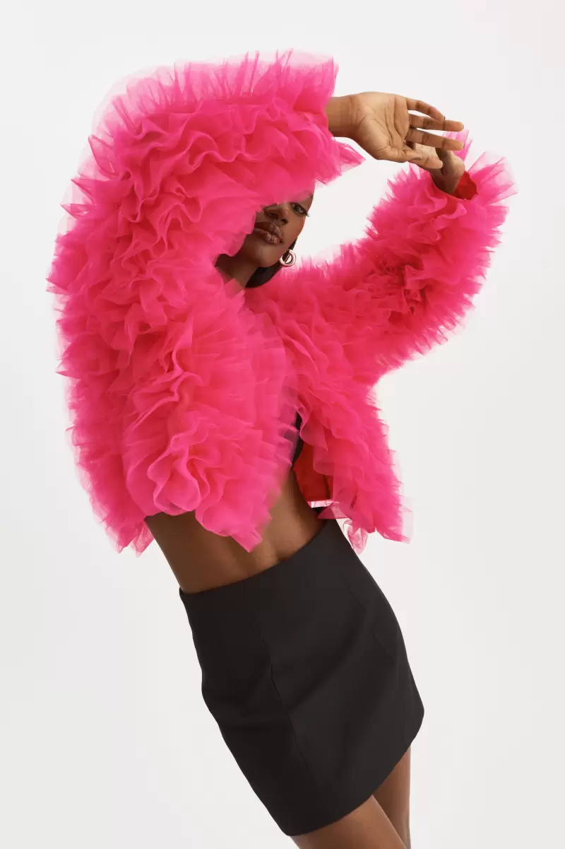 Coats & Jackets Lamarque Britny | Ruffle Tulle Jacket Lilac Rose Women Classic - 3