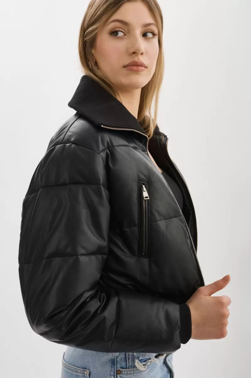 Lamarque Coats & Jackets Livia | Leather Puffer Jacket Liquidation Black Women - 3