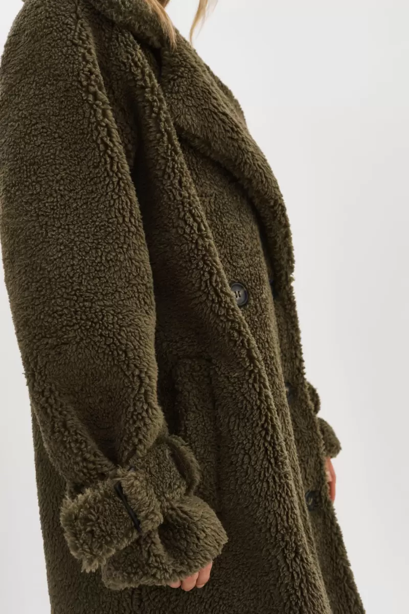 Women Forest Green Malani | Sherpa Coat Lamarque Coats & Jackets Price Meltdown - 4