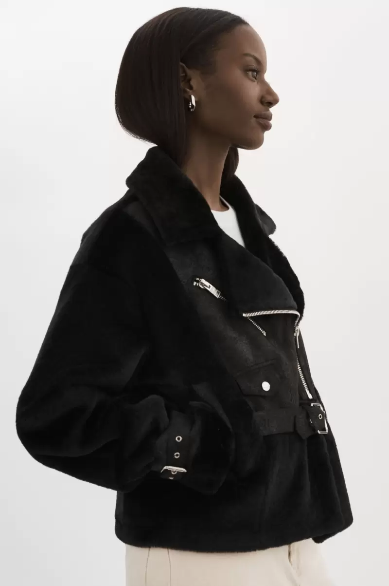 Black / Black Lamarque Offer Women Elody | Faux Fur Jacket Coats & Jackets - 4