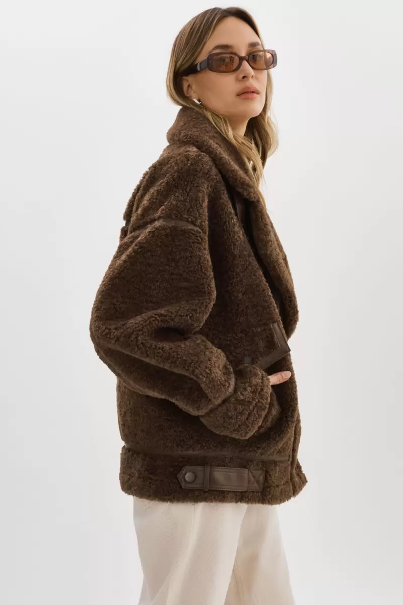 Brown Women Lamarque Coats & Jackets Order Badu | Oversized Faux Shearling Jacket - 2