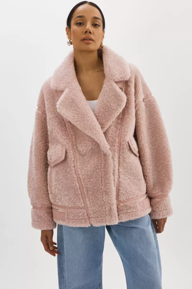 Lamarque Light Pink Women Badu | Oversized Faux Shearling Jacket Coats & Jackets Clean - 1