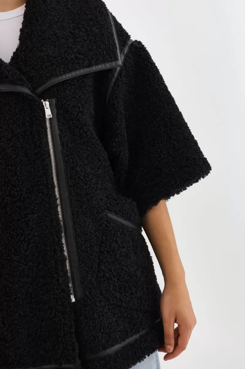 Review Lamarque Black Ohanna | Sherpa Coat Coats & Jackets Women - 2
