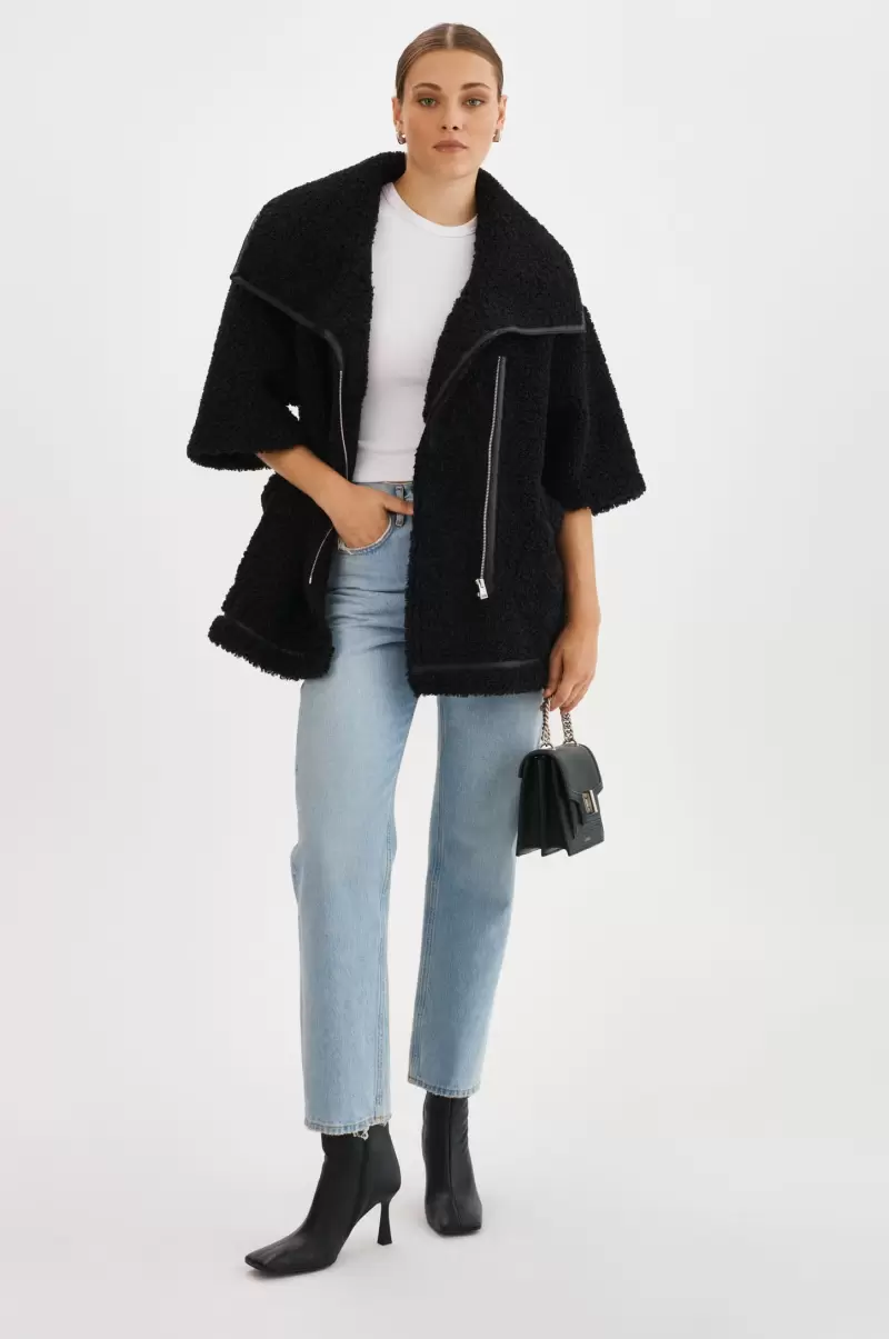 Review Lamarque Black Ohanna | Sherpa Coat Coats & Jackets Women - 3