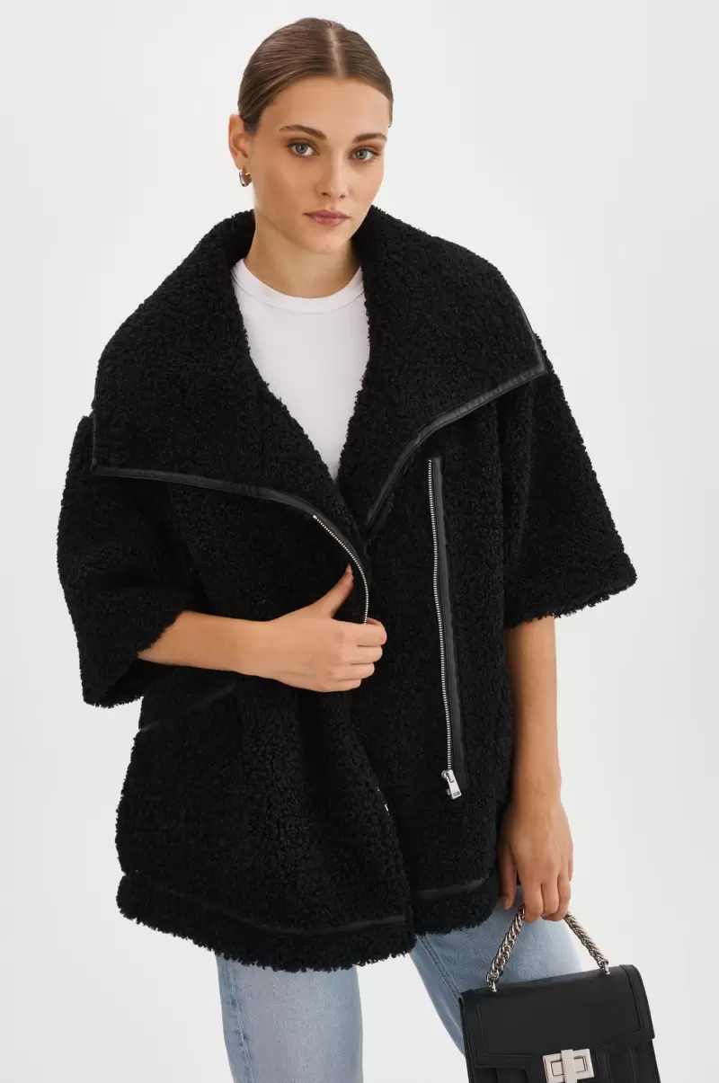Review Lamarque Black Ohanna | Sherpa Coat Coats & Jackets Women