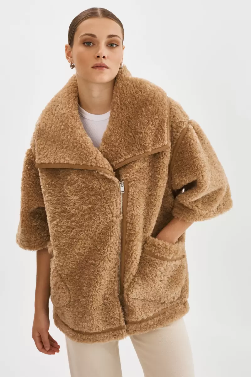 Ohanna | Sherpa Coat Eco-Friendly Lamarque Coats & Jackets Caramel Women - 1