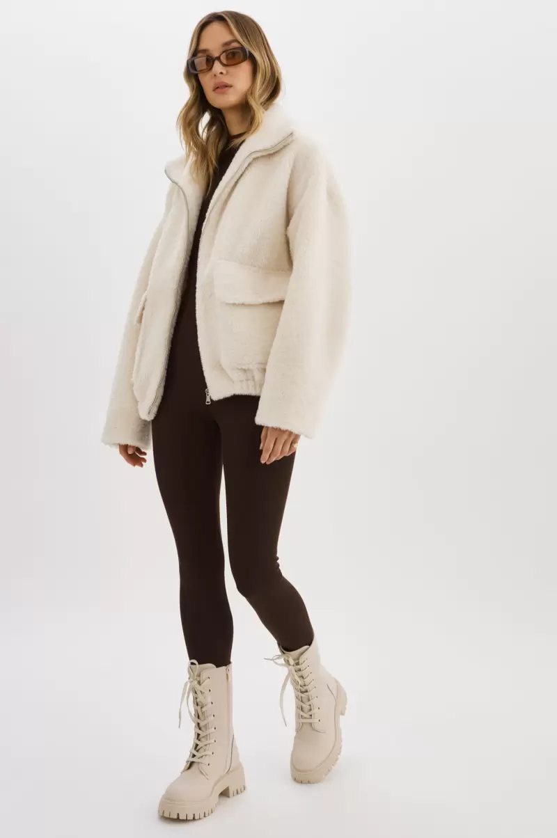 Coats & Jackets Lamarque Wholesome Kim |  Sherpa Jacket Off White Women - 1
