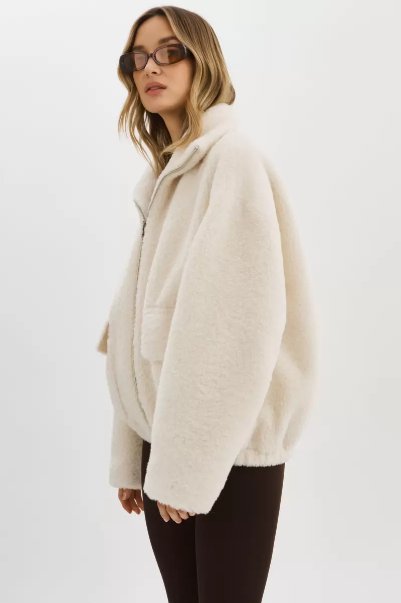 Coats & Jackets Lamarque Wholesome Kim |  Sherpa Jacket Off White Women - 2