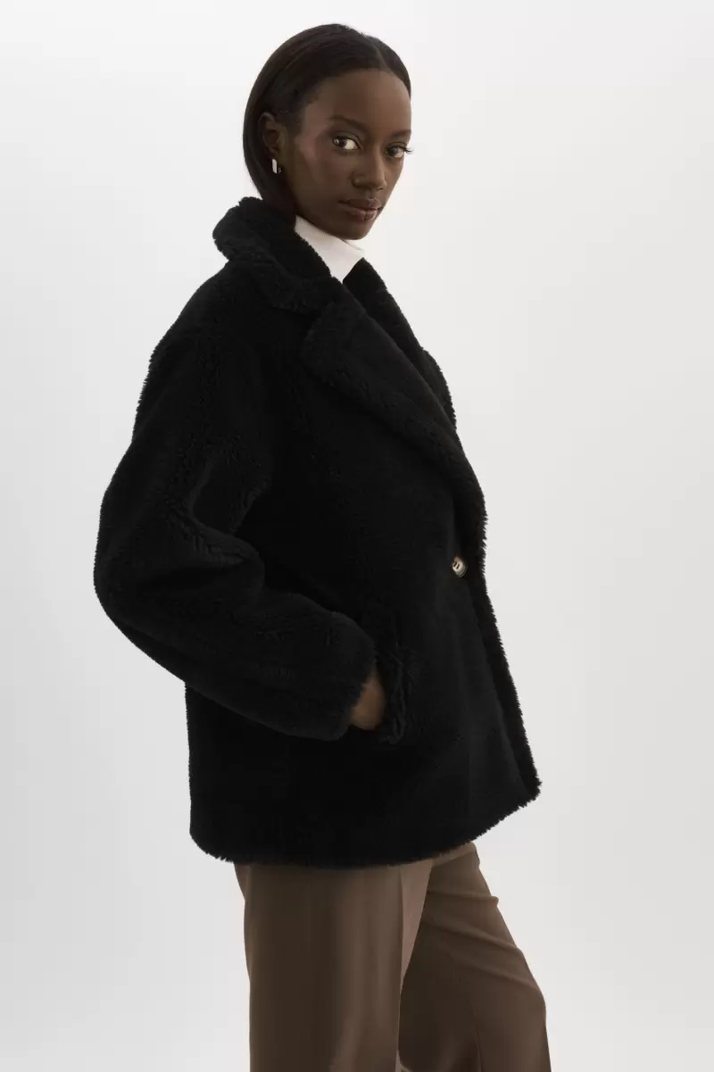 Black Coats & Jackets Easy-To-Use Sophie | Sherpa Jacket Lamarque Women - 4