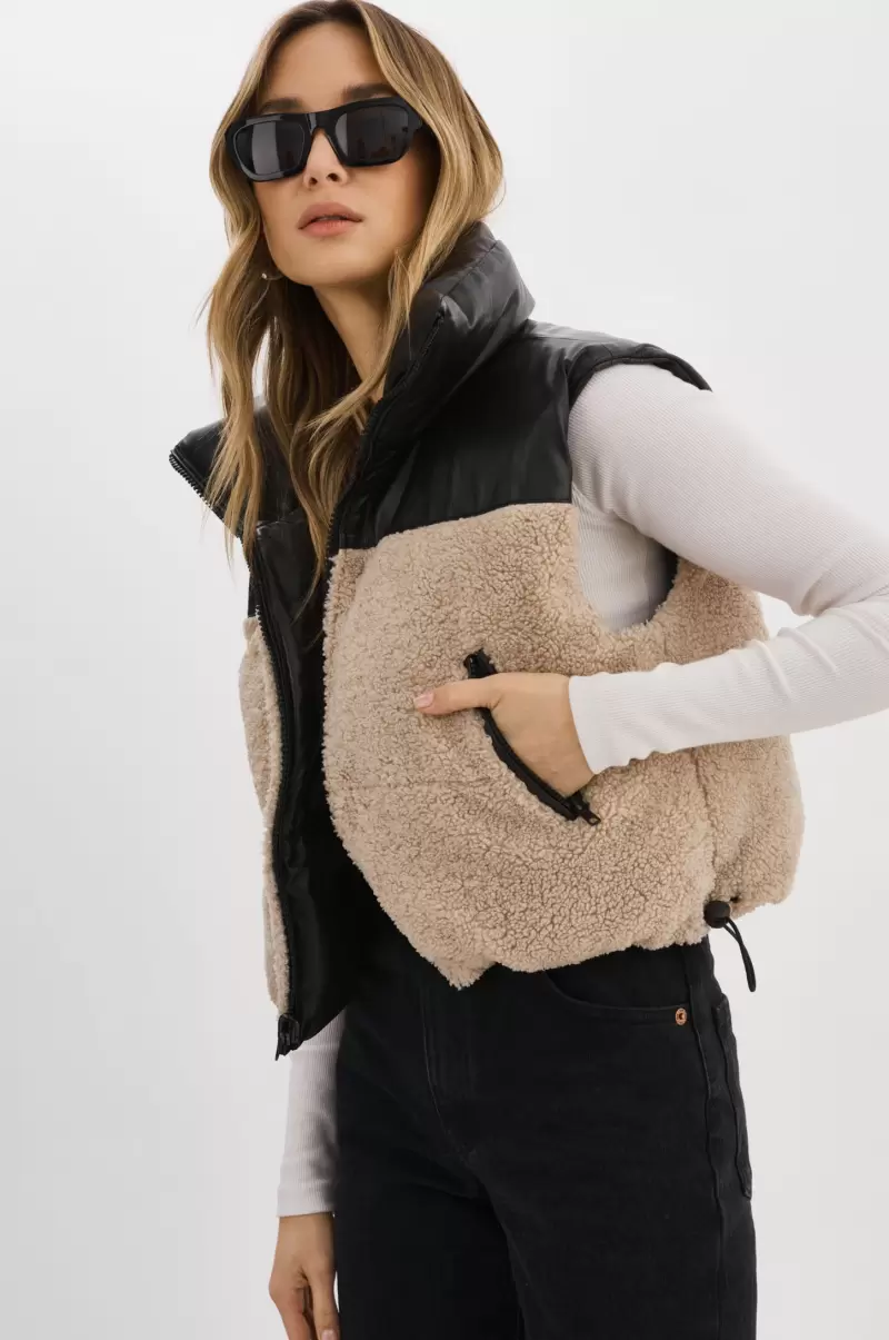 Trusted Melicia | Reversible Puffer Vest Black/Ecru Women Lamarque Coats & Jackets