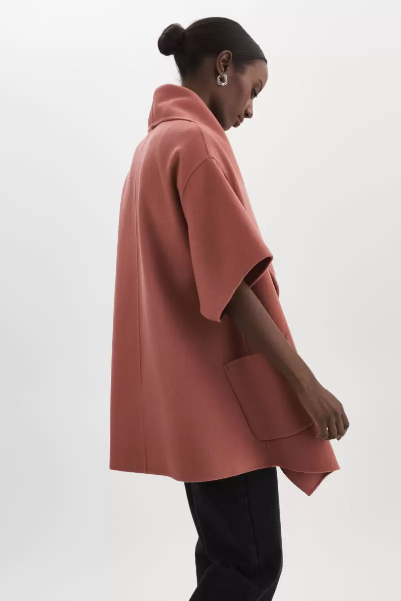Penelope | Double Face Wool Coat Charming Lamarque Antique Pink Coats & Jackets Women - 4