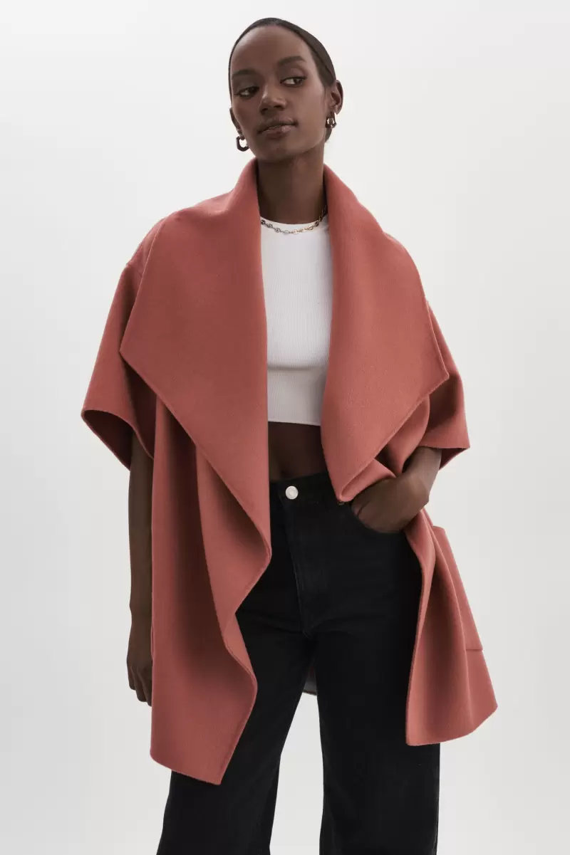 Penelope | Double Face Wool Coat Charming Lamarque Antique Pink Coats & Jackets Women
