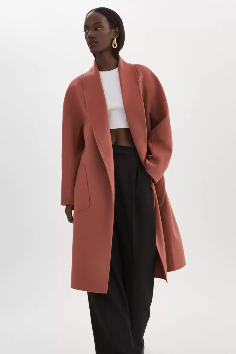 Lamarque Women Trending Thara | Shawl Collar Wool Coat Antique Pink Coats & Jackets - 3