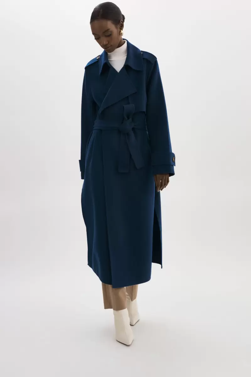 Coats & Jackets Midnight Blue Women Hot Lamarque Margaret | Wool  Trench Coat