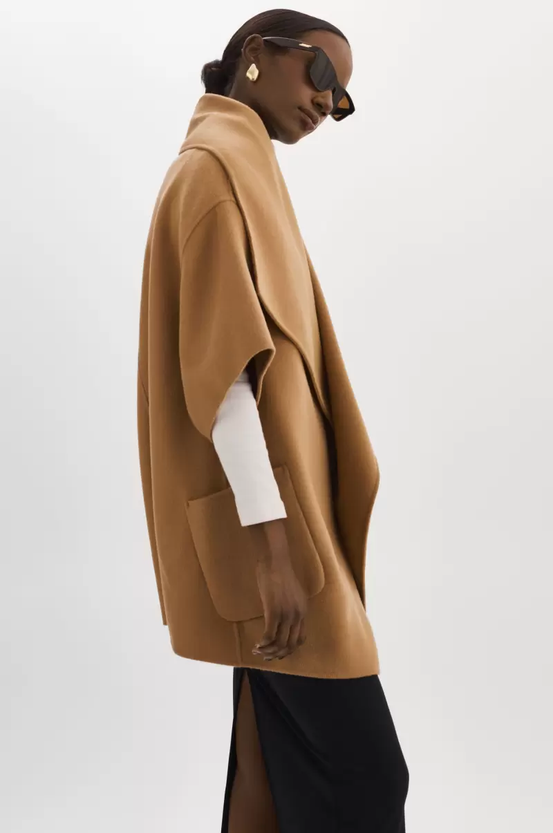 Women Camel Penelope | Double Face Wool Coat New Coats & Jackets Lamarque - 2