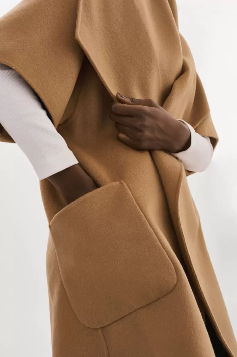 Women Camel Penelope | Double Face Wool Coat New Coats & Jackets Lamarque - 3