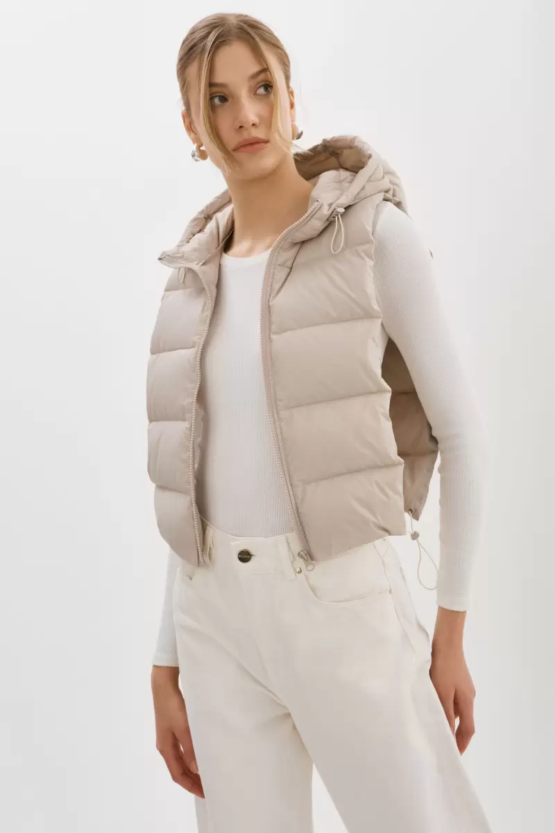 Women Classic Delma | Quilted Nylon Dickey Coats & Jackets Lamarque Oat