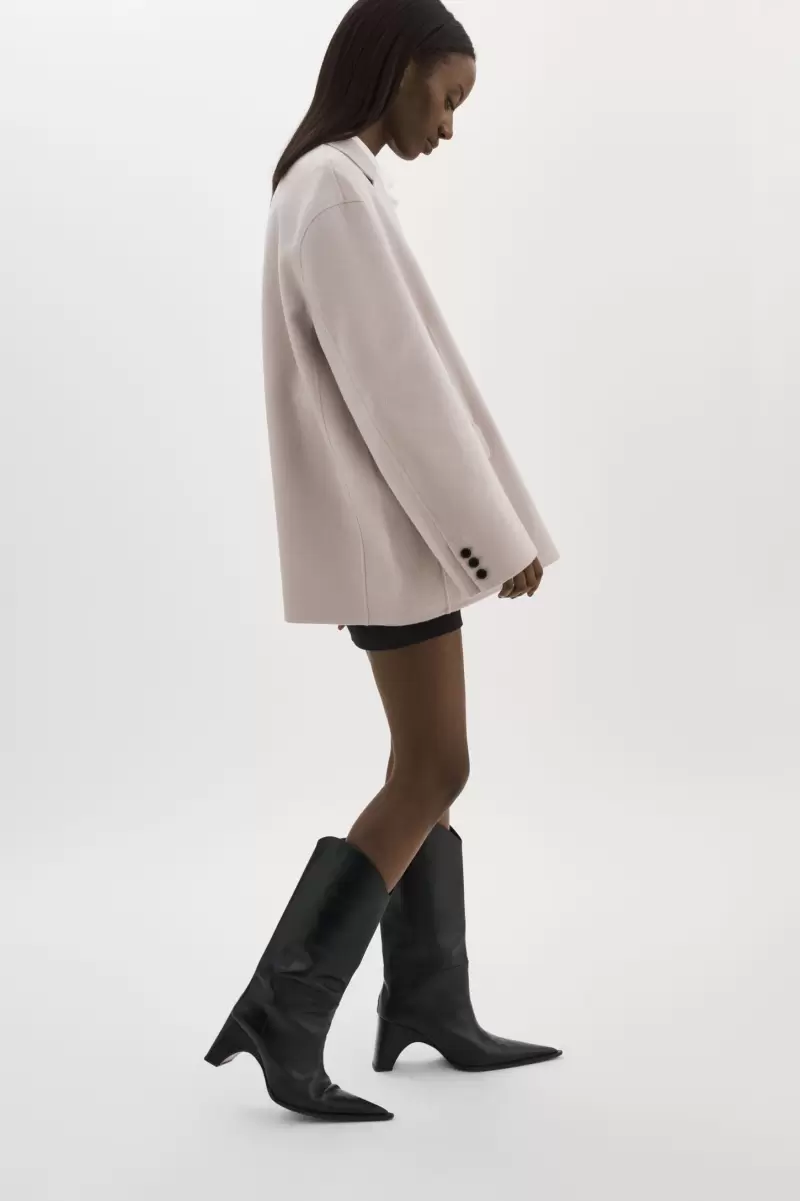 Ennis | Oversized Wool Blazer Women Lamarque Feather Grey Special Price Coats & Jackets - 4
