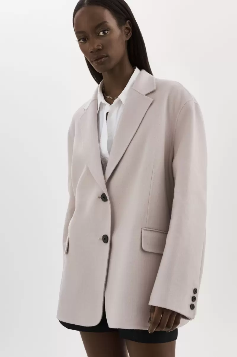 Ennis | Oversized Wool Blazer Women Lamarque Feather Grey Special Price Coats & Jackets