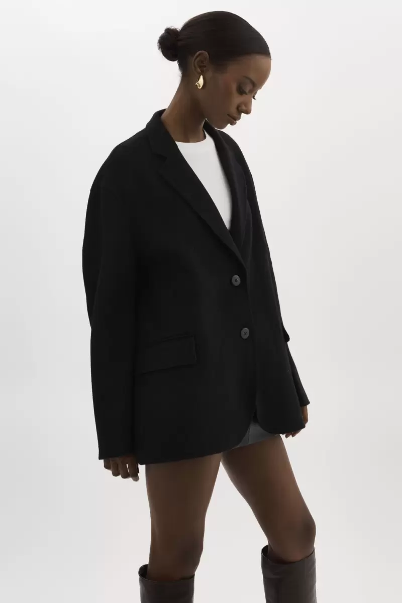 Black Lamarque Women Coats & Jackets Relaxing Ennis | Oversized Wool Blazer - 1