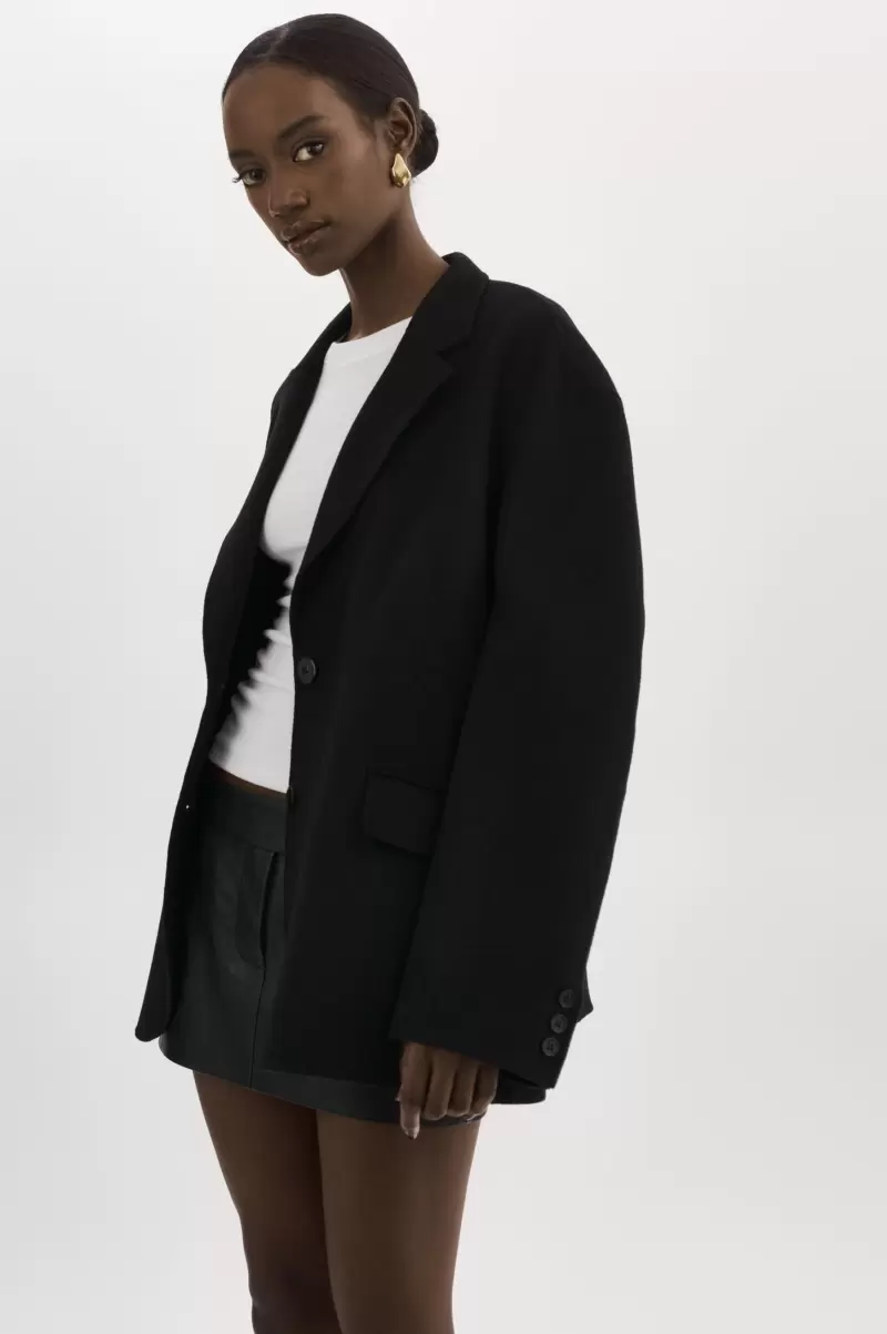 Black Lamarque Women Coats & Jackets Relaxing Ennis | Oversized Wool Blazer - 2