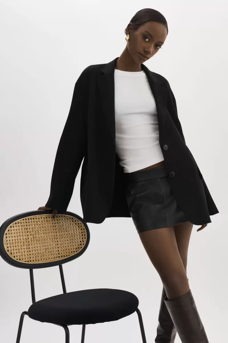 Black Lamarque Women Coats & Jackets Relaxing Ennis | Oversized Wool Blazer - 4
