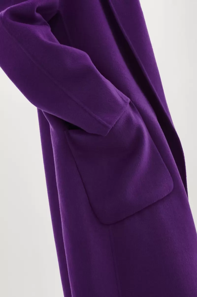 Women Violet New Thara | Shawl Collar Wool Coat Coats & Jackets Lamarque - 2