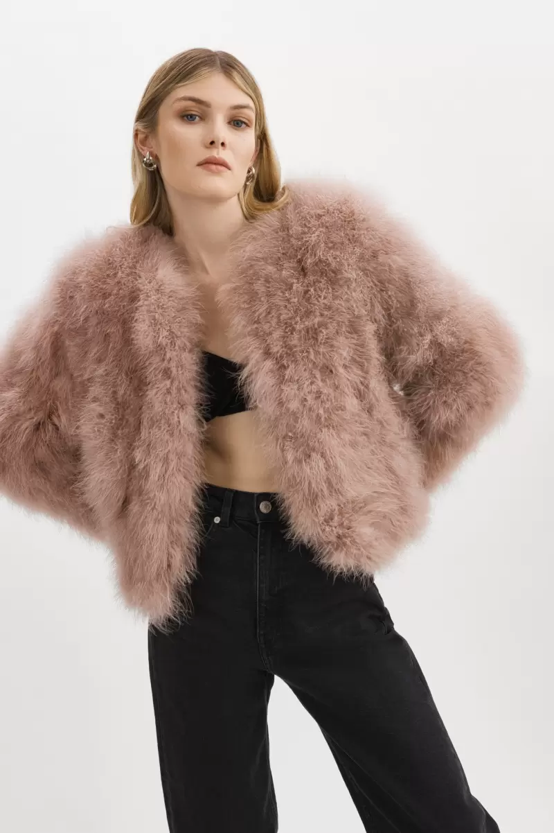 Online Coats & Jackets Dusty Rose Women Deora | Feather Jacket Lamarque
