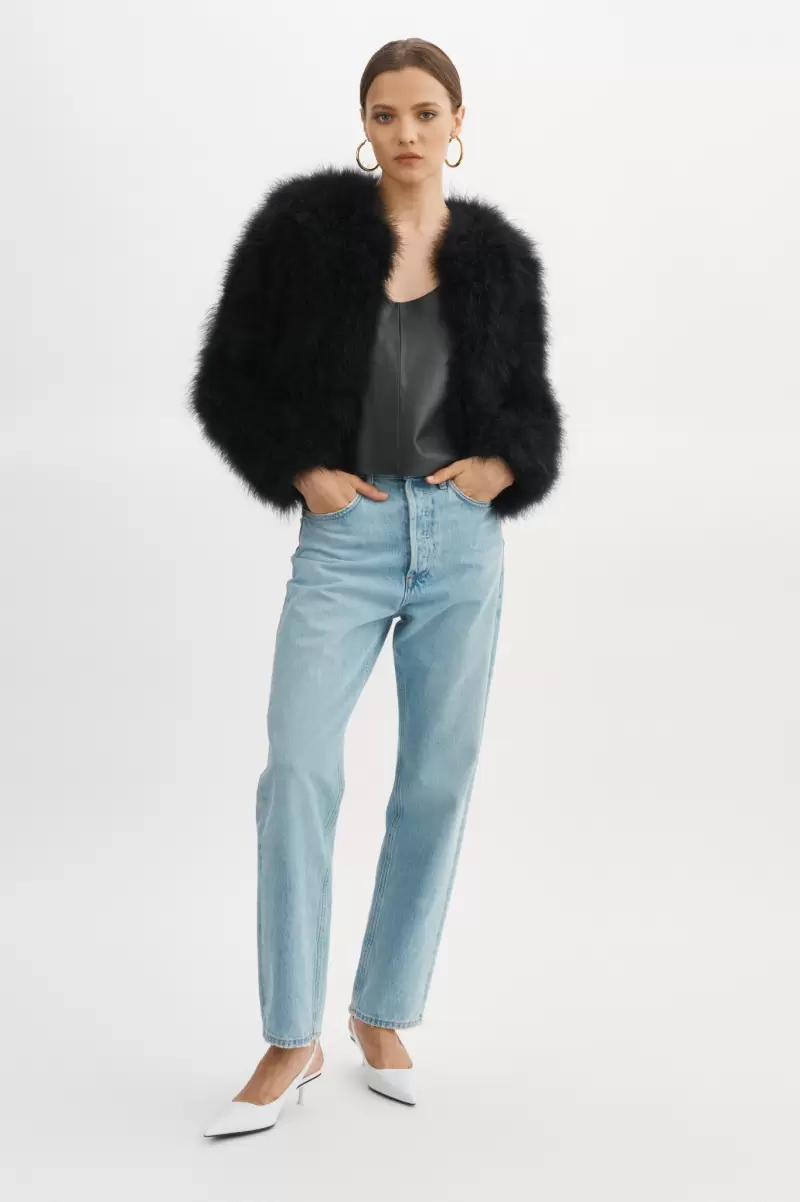 Black Affordable Coats & Jackets Deora | Feather Jacket Women Lamarque - 4