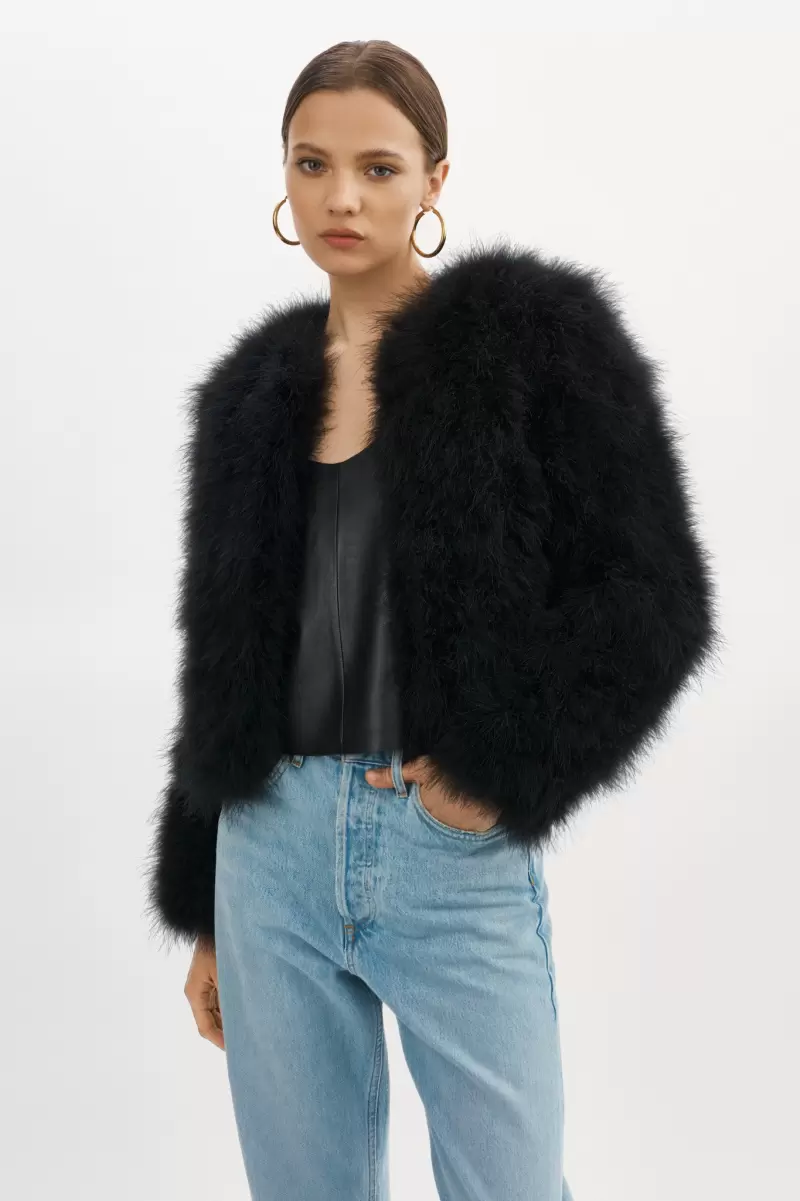 Black Affordable Coats & Jackets Deora | Feather Jacket Women Lamarque