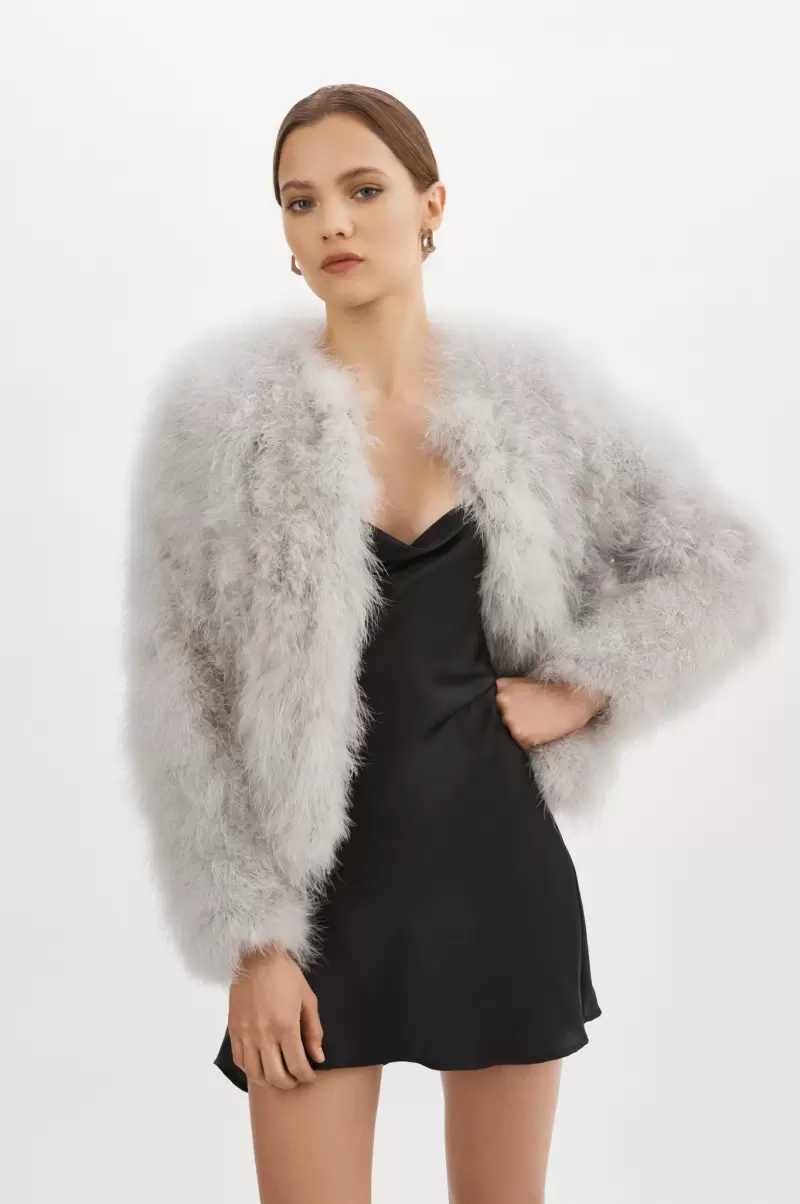 Women Vintage Lamarque Coats & Jackets Light Grey Deora | Feather Jacket