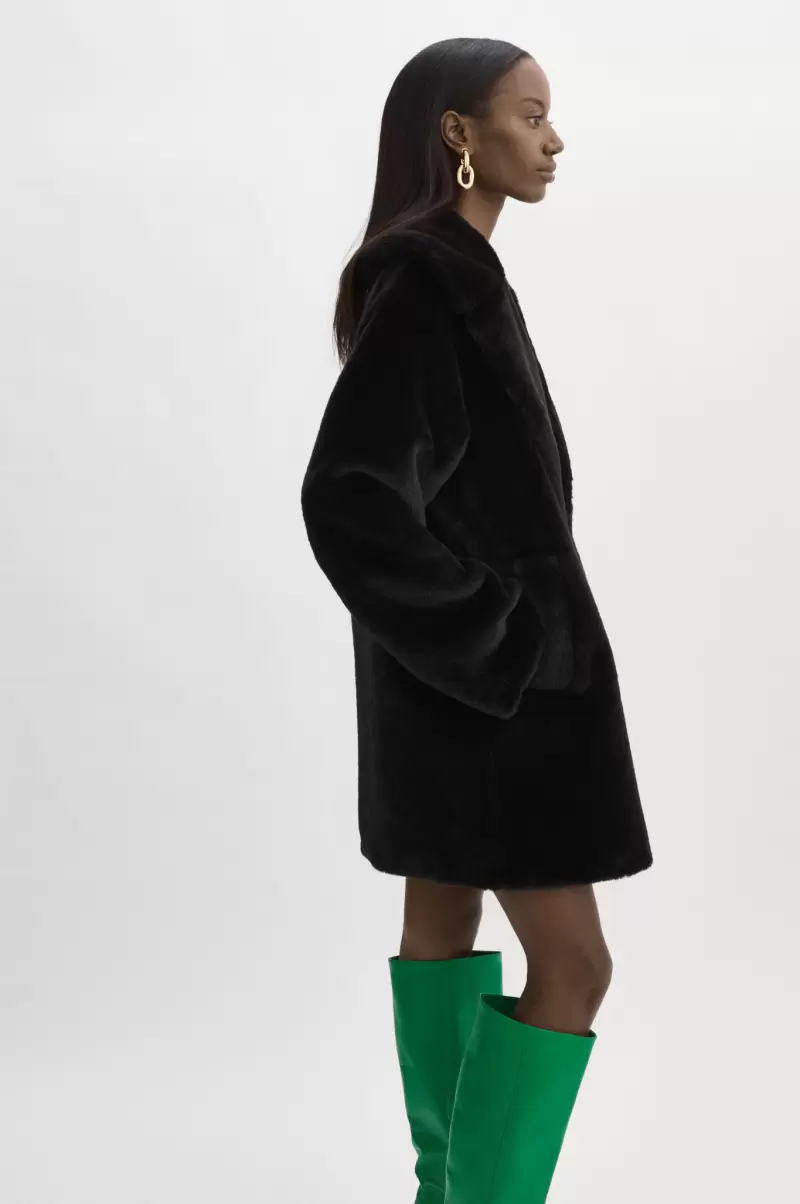 Linnea | Faux Fur Coat Women Cheap Coats & Jackets Lamarque Black - 2