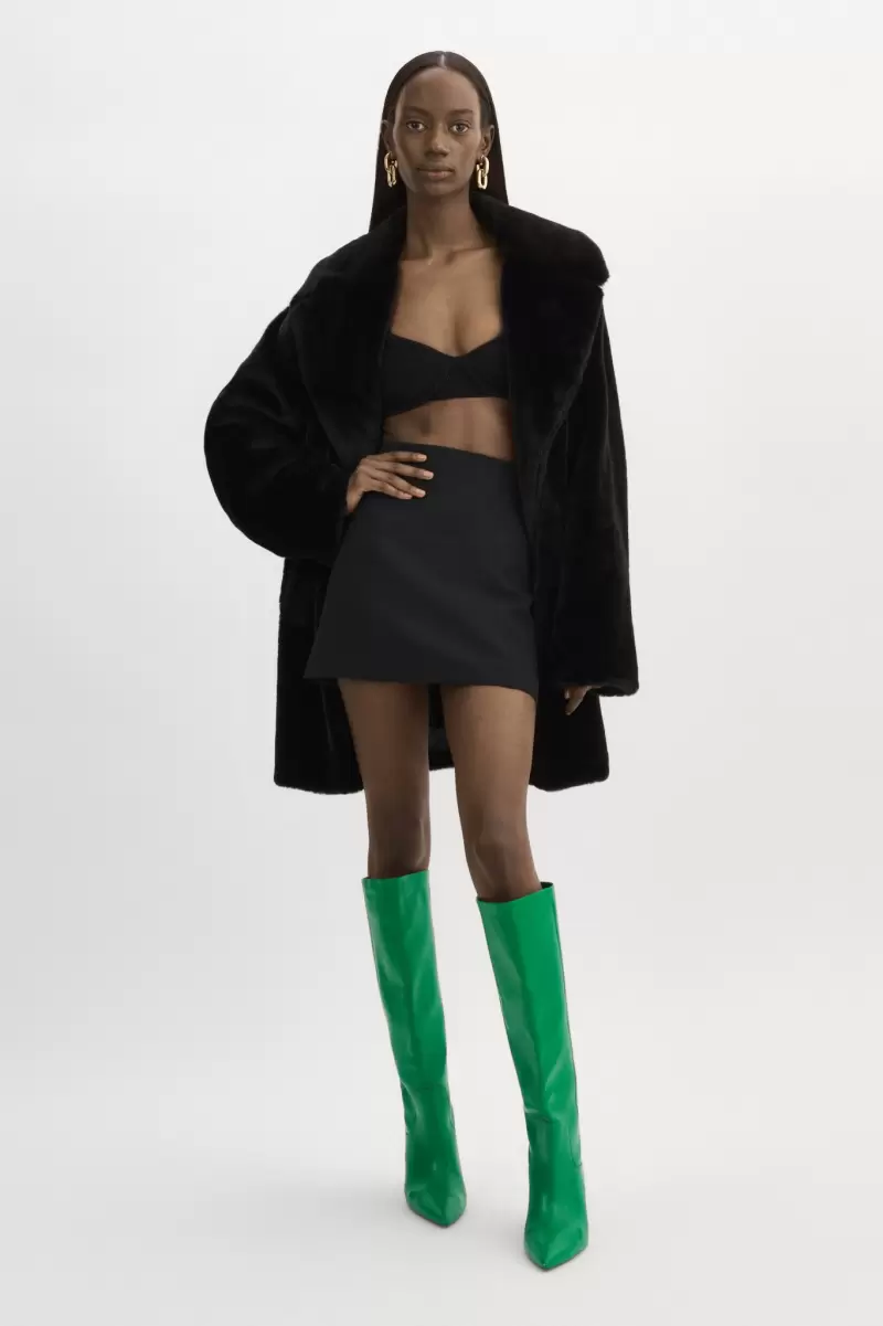 Linnea | Faux Fur Coat Women Cheap Coats & Jackets Lamarque Black - 4